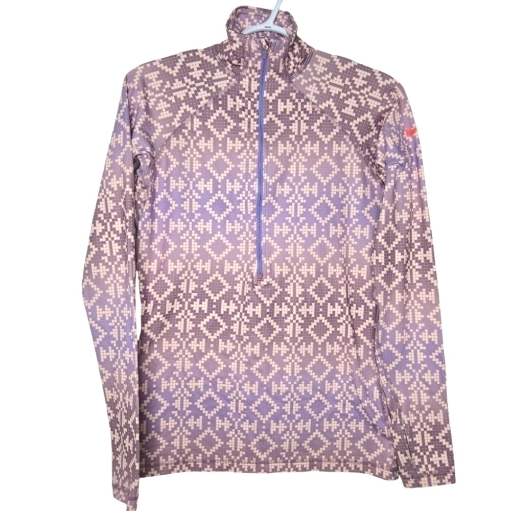 Nike Pro Womens Colorful Geo Print Half Zip Running Jacket Pullover Medium